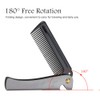 Pocket Folding Beard Comb, Stainless Steel Moustache Comb, with Smooth