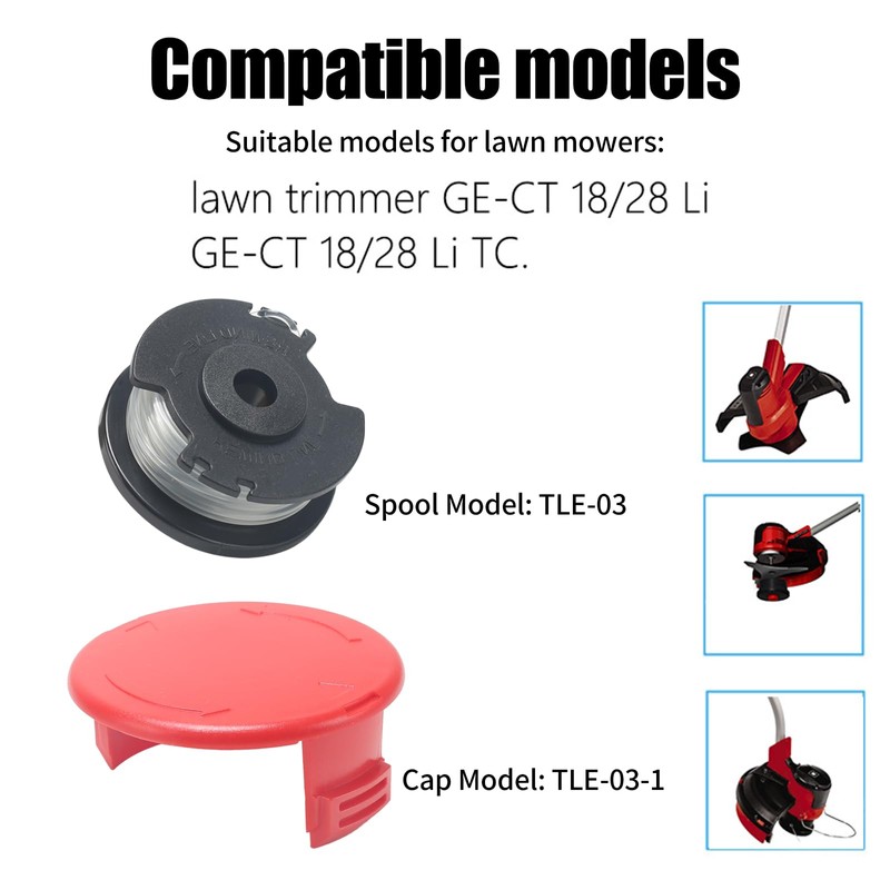 COEWUR Replacement Thread Spool with Trimmer Cover Grass Trimmer Thread