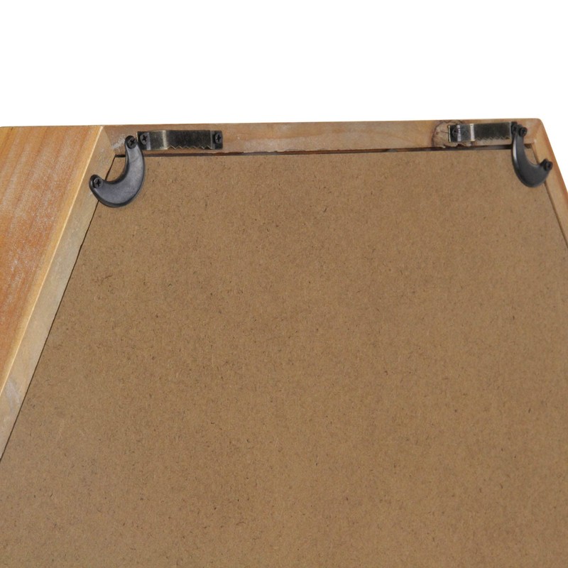 Cheung's Hexagon Mirror with Wood Frame