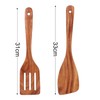 Set of 2 Wooden Spatulas - 30 cm Natural Teak