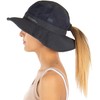 Ponytail Sun Hat w/Removable Chin Strap - Navy