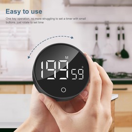 Ankilo Digital Kitchen Timer, Magnetic Countdown Countup Timer with Large LED Display Volume Adjustable, Easy Operation and Portable, Perfect for Kitchen, Classroom, Easy for Kids and Seniors(Black)