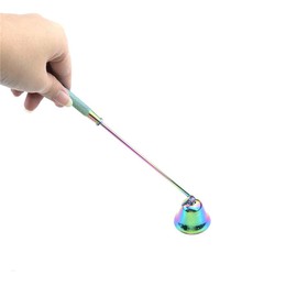 ZHU IN SY Candle Snuffer, Candlesnuffers Wick Snuffer Candle Accessory, Stainless Steel Wick Flame Extinguisher for Putting Out Candle Flame Safely (Colorful Candle Snuffer B)