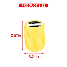 Mandark 12PCS Car Luminous Tire Valve Caps, American Flag Vehicle Air Stem Covers, Fluorescent Night Glow in The Dark Automotive Patriotic Tire Air Caps for SUV, Truck, RV（Yellow/Black Flag）