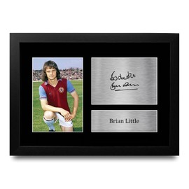 HWC Trading Brian Little Aston Villa Gifts Printed Signed Autograph Picture for Football Fans and Supporters - A4 Framed