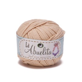 Hilaza Abuelita 100% algodón Bolsa con 5 bolitas de 50 gramos (Beige)