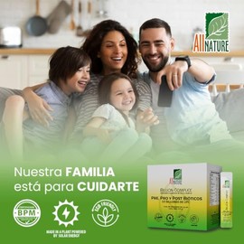 All Nature Billion Complex, Probióticos 10 Billones, Pre, Pro y Post Bióticos en Polvo, Sabor Limón, 60 Stickpacks de 2g, con Vitamina D3 y Zinc (60 s