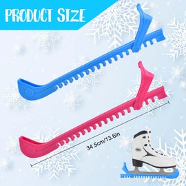 Faumsut Ice Skate Protectors, 2 Pieces Hockey Skates Skates Blade Protectors Adjustable Accessories for Figure Skates (Blue-Red, Large)