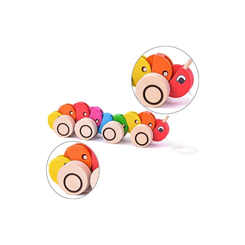 Woodyland 30 x 5.5 cm Didactic Toys Pull Along Centipede