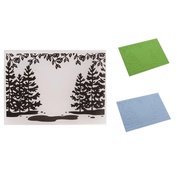 DIYology Woodlands Plastic Embossing Folders for Cards Making Trees Embossing