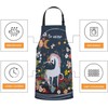 Smooffly Unicorn Floral Moon Apron,Adjustable Neck Bib Apron for Men