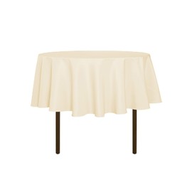 sancua Round Tablecloth - 48 Inch - Water Resistant Spill Proof Washable Polyester Table Cloth Decorative Fabric Table Cover for Dining Buffet Parties, Beige (Fits 30-36 Inch Tables)