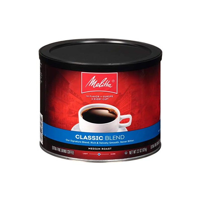 Melitta Classic Blend Coffee, Medium Roast, Extra Fine Grind, 22