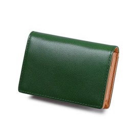 MORFFEYIA Men's Business Card Holder, Tochigi Leather, Genuine Leather, Business Card Case, Large Capacity, 50 Pieces, Unisex, green