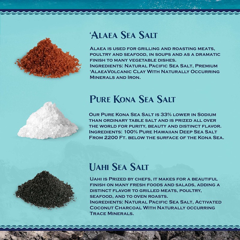Three Tin Gift Box of Hawaiian Sea Salts, Alaea Red,