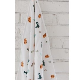 Our Green House Organic Hooded Baby Towel - Dino Print