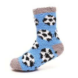 A2Z 4 Kids Boys Girls Soft Fluffy Cosy Socks Non Slip Gripper - Socks AZ818 Football_3-6 (9-12)