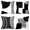 AUTUUCKEE Black and White Grey Cushion Covers, Set of 4