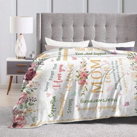 Blanket for Mom Gifts for Christmas Mothers Day 60x50In,Gifts for Mom, Mom Birthday Gifts from Daughter Son, Super Soft Flannel Throw Blankets for Bed Couch