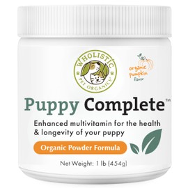 Wholistic Pet Organics Puppy Complete - Dog Multivitamin Powder - 1 Lb - Daily Dog Vitamins & Supplements for Homemade Food - Immune System, Skin, Coat & Overall Health - Small and Large Breed Puppies