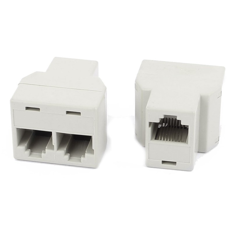 uxcell 2Pcs 3 Way RJ45 8P8C Internet Extension Connector Cable