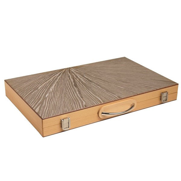 18” Wood Backgammon Set - Olive Wood - Attache Case