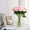 IUKnot Artificial Rose 10pcs Open Flower Bouquet Faux Rose Stems