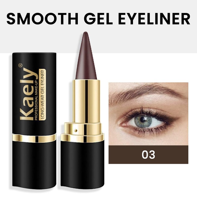 AMY'S DIARY Brown Gel Eyeliner Pencil,Waterproof Smudge Proof Eye Liner