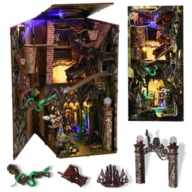 MiniCity Book Nook Kit, 3D Wooden Puzzle Dollhouse Booknook, Gifts for Family, Lover (Down The Rabbit-Hole Alice in Wonderland)