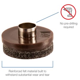 softtouch 1" Round Nail On Heavy Duty Felt Furniture Pads for Wood Furniture, Protect Hard Floor Surfaces from Scratches, Brown (48 Pack)