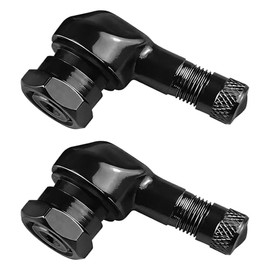 Set of 2 Motorcycle Angle Valves, 90 Degree Angle Valves, Aluminium Metal Valves, Tyre Valve 11.3 mm, Rim Valve Extension Adapter, Black Motorcycle Tyre Valves, Motorcycle Valves for Motorcycle