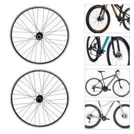 27.5Inch Mountain Bike Wheelset, Aluminum Alloy Rim Disc Brake Hub Mountain Bike Wheelset Quick Release Front Rear Wheels Black Bike Wheelset Fit Cassette Bicycle Wheelset (Black Hub)