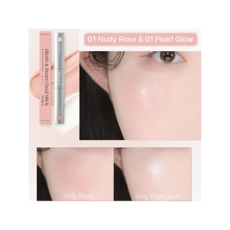 DEAR.A Blush & Beam Dual Stick 1.8g, Color:02 Lilac Pink