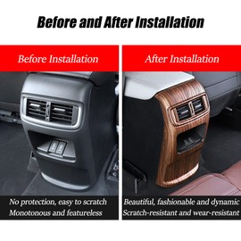 YOFAMO Rear Air Condition Vent Outlet Cover Trim Sticker ABS Peach Wood Grain Style Interior Decorative Panel Frame Accessories for Honda CR-V CRV EX EX-L 2017 2018 2019 2020 2021 2022 2021 2022