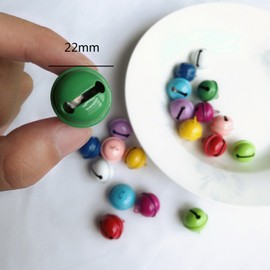 Lnvision Pack of 20 22 mm Cross Bell Craft Key Chain Pendant Christmas Tree Bells Pet Small Bells (10 Colours)