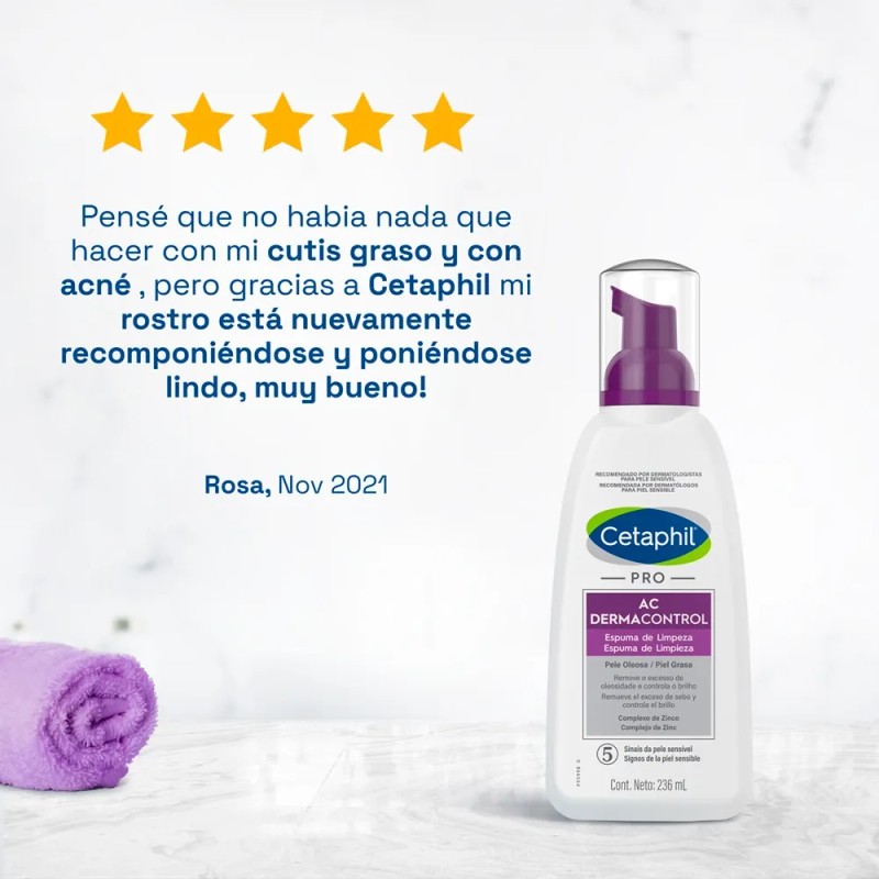 Espuma De Limpieza Cetaphil Pro Ac Dermacontrol De 236ml
