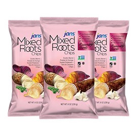 Mixed Roots Chips - All Natural Vegetable Chips (Rosemary Garlic, 3 x 8 oz) | Trans Fat & Cholesterol Free | Gluten Free & Non-GMO | No Preservatives Exotic Roots