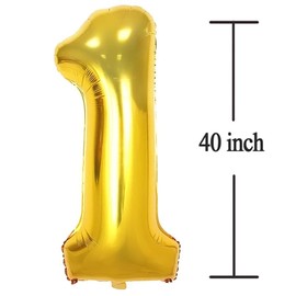 UKKQES 81CM Gold Large Numbers Balloons0-9,Number 0 Digit Helium Balloons,Foil Mylar Big Number Balloons for Birthday Party Supplies Decorations (1)