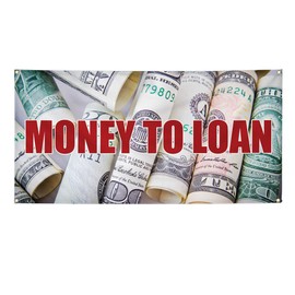 Vinyl Banner Multiple Sizes Money to Loan G Outdoor Advertising Printing Business Outdoor Weatherproof Industrial Yard Signs 10 Grommets 60x144Inches