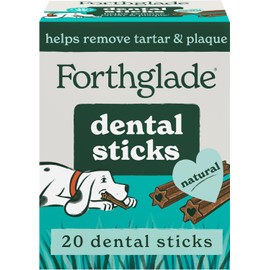 Forthglade Natural Dog Dental Sticks - (4 x 170g Bags) Plant Based Dog Dental Chews, Grain Free Dog Treats, for Fresh Breath, Removes Plaque and Tartar, for All Dogs*, Resealable Bags