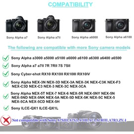 Kimaru AC-PW20 Power Supply Adapter NP-FW50 Dummy Battery Kit for Sony Alpha ZV-E10 A6000 A6100 A6300 A6400 A6500 A5000 A5100 A7 A7II A7RII A7S A7SII RX10II III IV NEX3/5/6/7 Cameras.