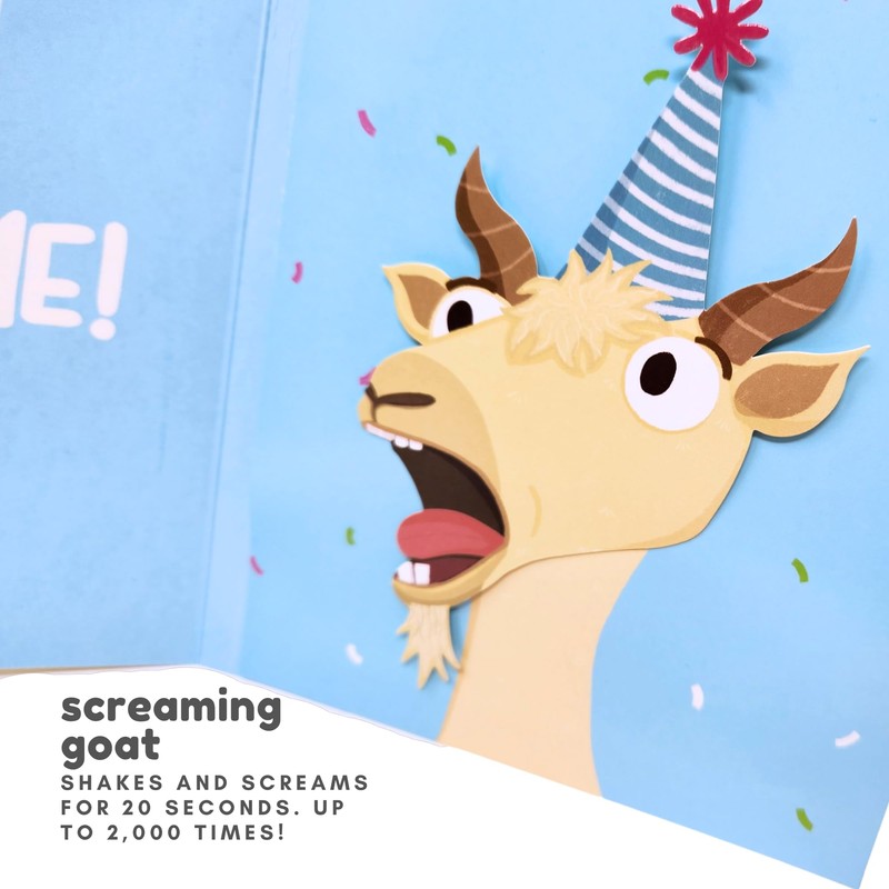 Screaming Goat Birthday Card - Funny Birthday Card for Men