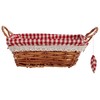 Premier Housewares Rectangle Willow Basket with Gingham Lining - Red
