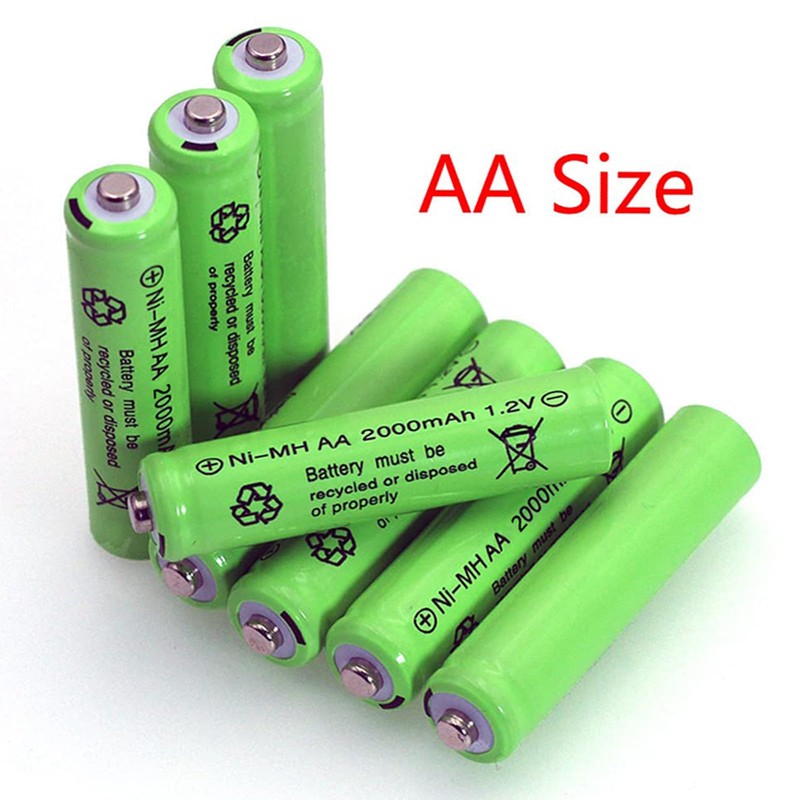 Paquete de 12 pilas AA de 2000 mAh de alta