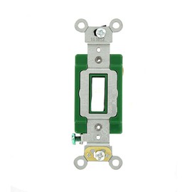 Leviton 3031-2W 30 Amp, 120/277 Volt, Toggle Single-Pole AC Quiet Switch, Extra Heavy Duty Grade, Self Grounding, White