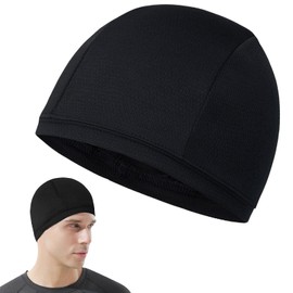 EUBEISAQI Sports Cooling Skull Cap Cycling Helmets Liner Cap Quick-Drying Cycling Hat Sweat-Wicking Running Beanie Caps Breathable Hardhat Helmets Liners for Riding Hiking Motorcycling Black