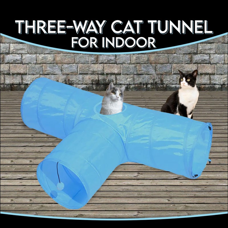 PetBuds 3-Way Collapsible Cat Tunnel Toy, Interactive Cat Tunnel for