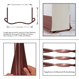 Draft Stopper for Bottom of Doors,Blocking dust Noise Cold Wind, (Brown, 37.795)
