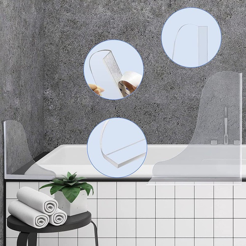 Lrtzizy 2PCS Clear Acrylic Corner Splash Guards Shower Bathtub Splash