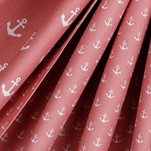 babrause® Cotton Fabric Anchor Mini Dusky Pink Woven Fabric Sold